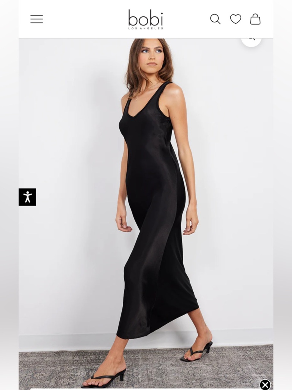 NWT bobi Los Angeles Sleek Navy Blue Bias Maxi Slip Dress Size Medium